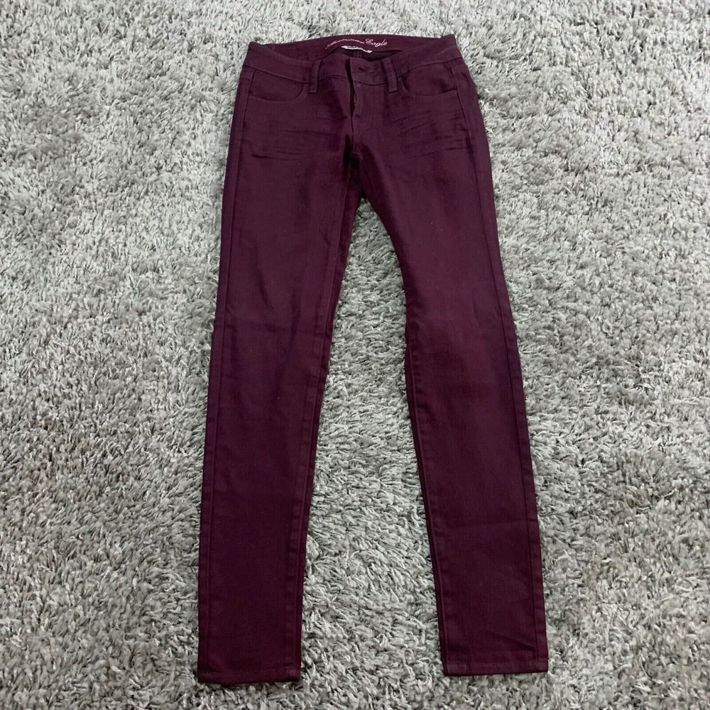 American Eagle Burgundy Super Stretch Jegging Pants Women's‎ Size 0